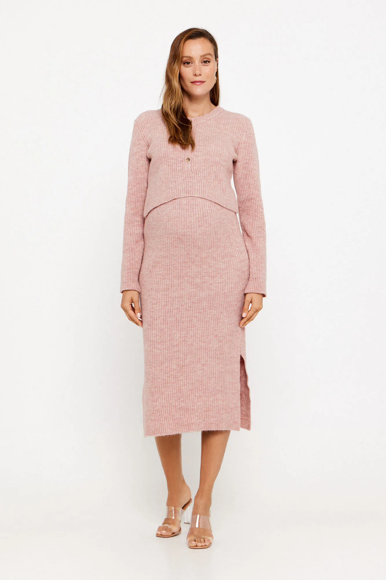 Falda midi de punto maternity