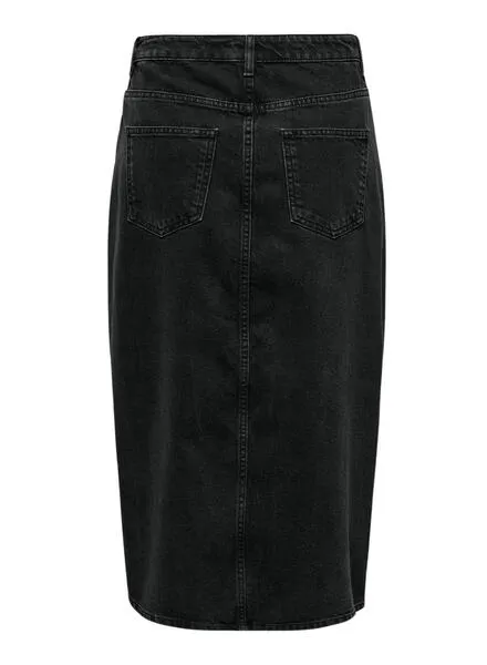 Falda Only Bianca Midi Negro Para Mujer