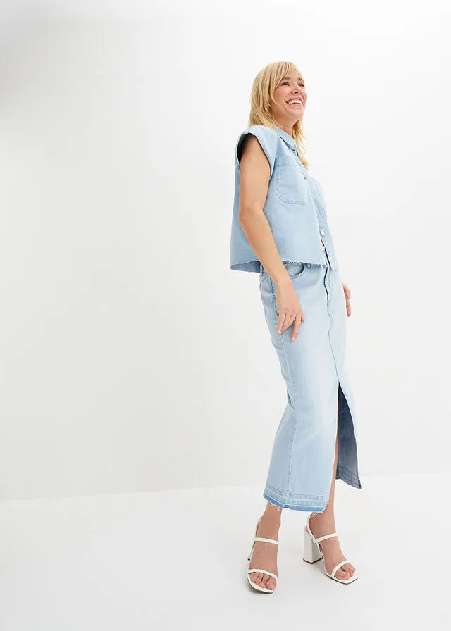 Falda vaquera azul hielo denim