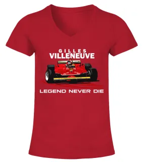 Gilles Villeneuve 1 RD Camiseta cuello pico Mujer