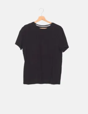 H&M Camiseta básica negra manga corta