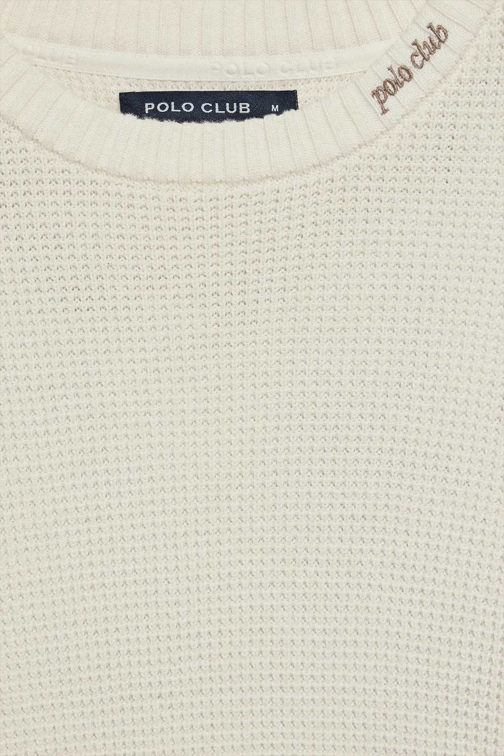 Jersey beige de punto Biel de cuello redondo y detalle bordado Polo Club