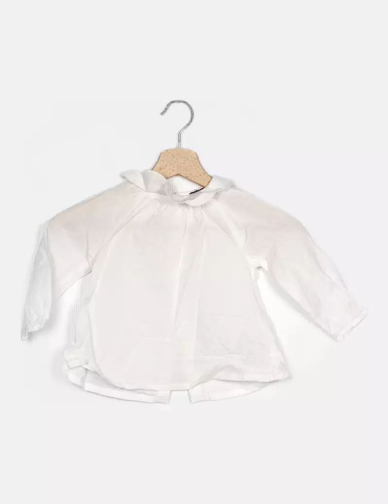 Kiabi Blusa de vestir blanca manga larga