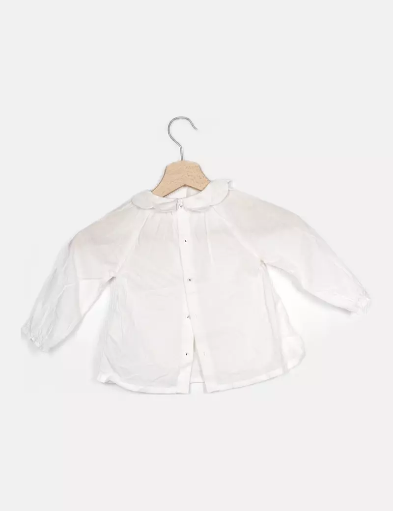 Kiabi Blusa de vestir blanca manga larga