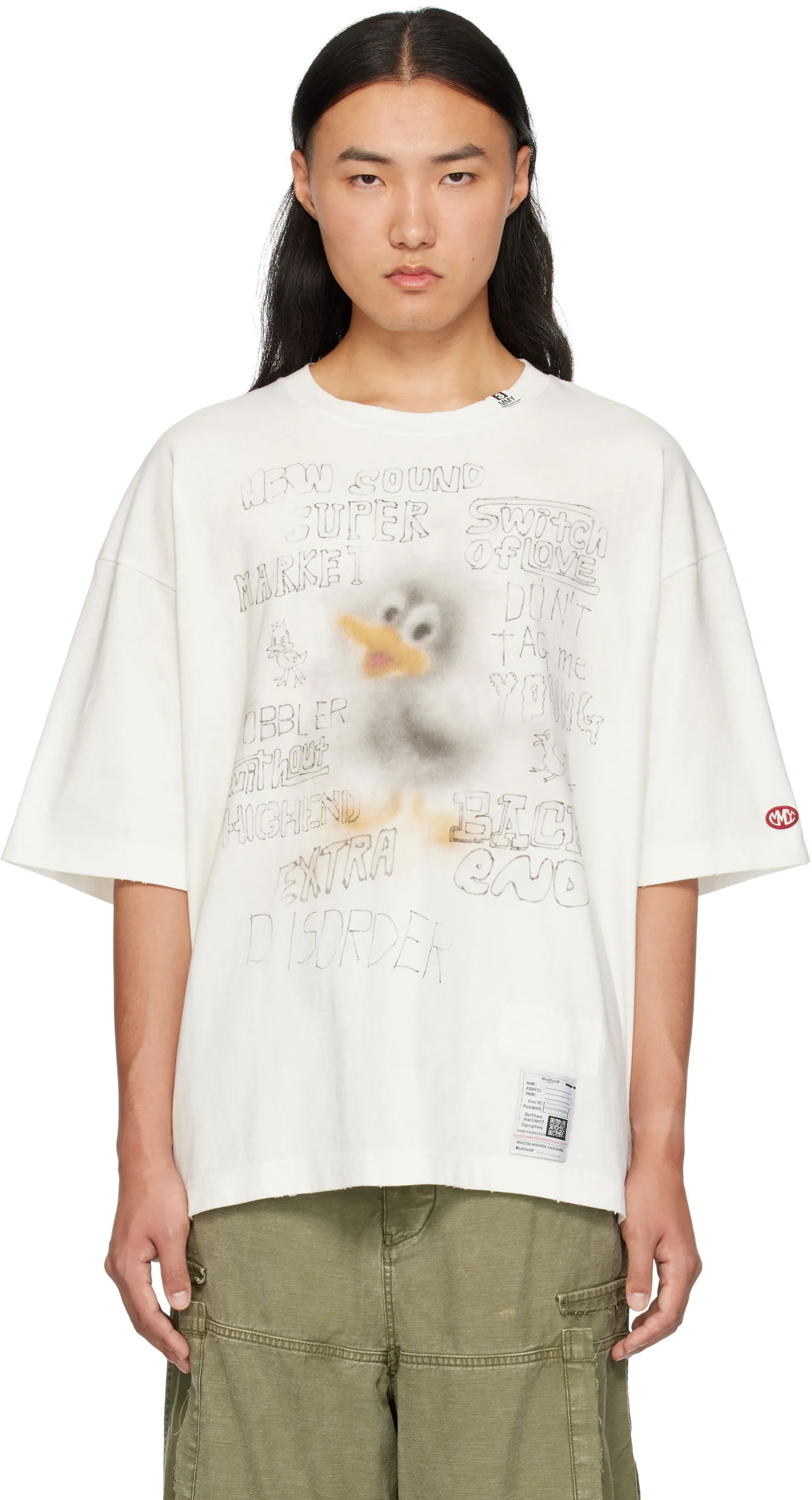 Maison MIHARA YASUHIRO Duck Printed Distressed T-shirt