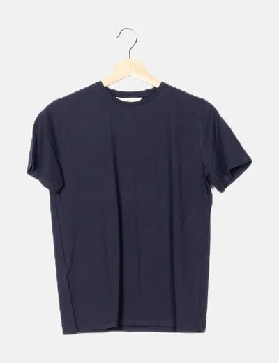 Mango Camiseta azul básica