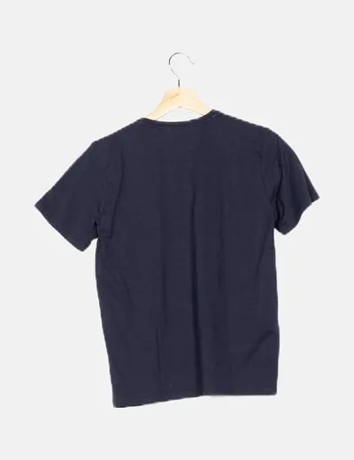 Mango Camiseta azul básica