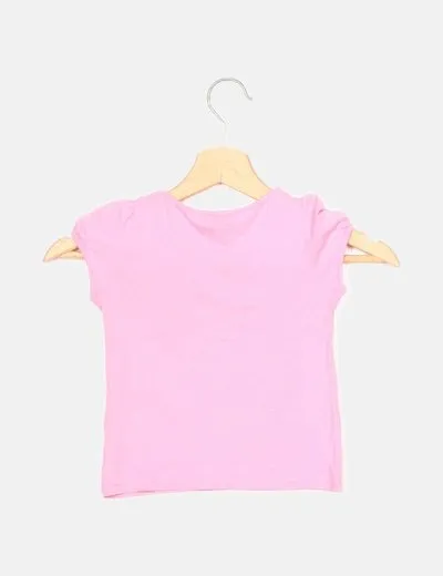 Mango Camiseta rosa básica