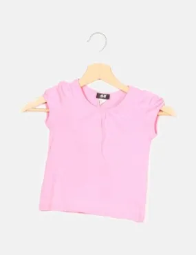 Mango Camiseta rosa básica