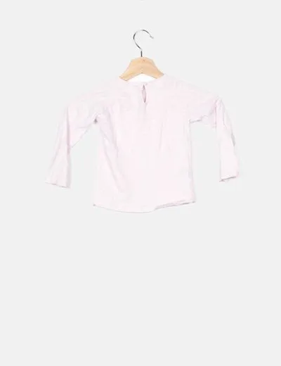 Mango Camiseta rosa palo básica