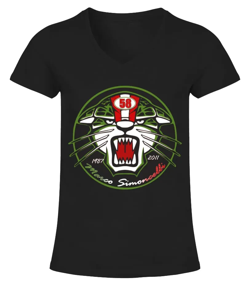 Marco Simoncelli BK (6) Camiseta cuello pico Mujer