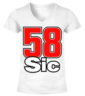 Marco Simoncelli WT (2) Camiseta cuello pico Mujer