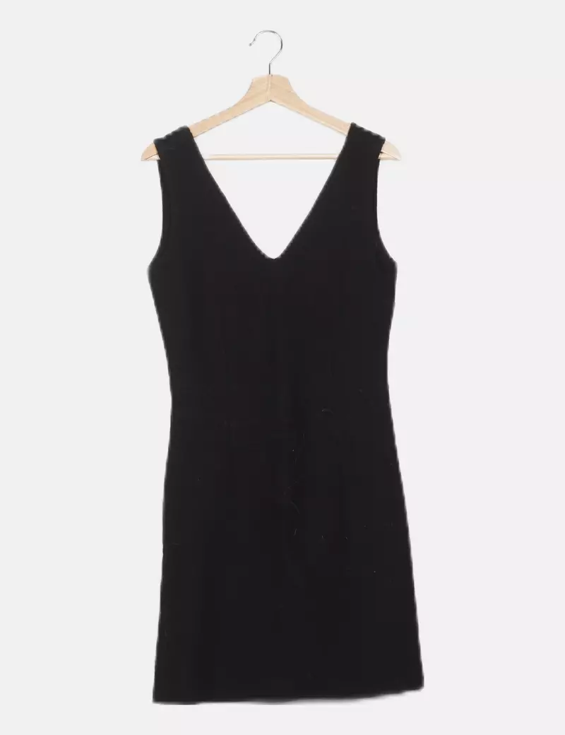 Massimo Dutti Vestido negro lana