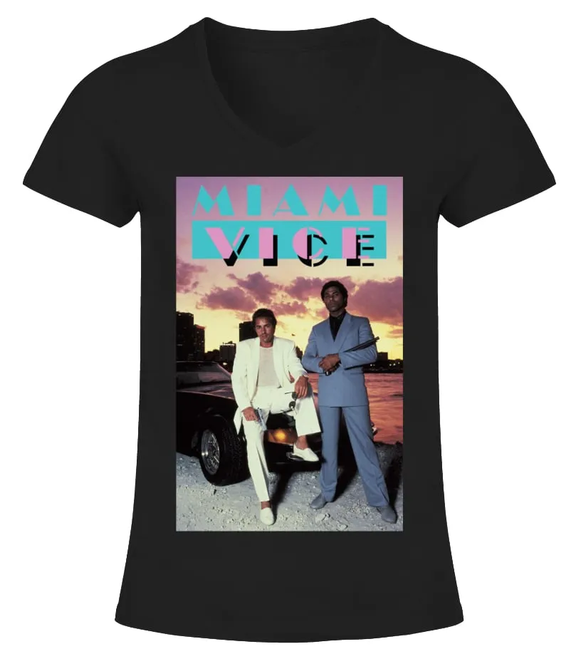 Miami Vice BK (9) Camiseta cuello pico Mujer