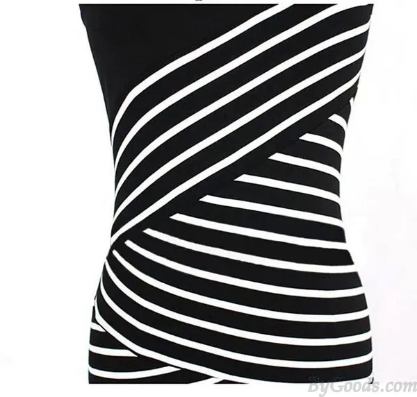 Multi Layer Striped Pencil Bodycon Dresses