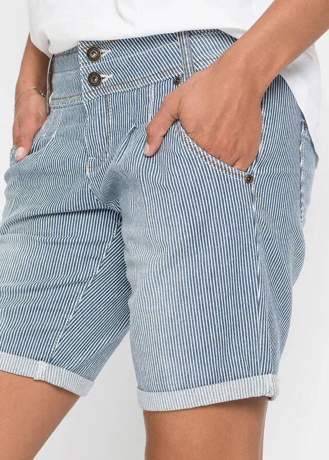 Pantalón corto vaquero Azul de rayas