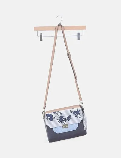 Parfois Bolso tote bag combinado flor bordada