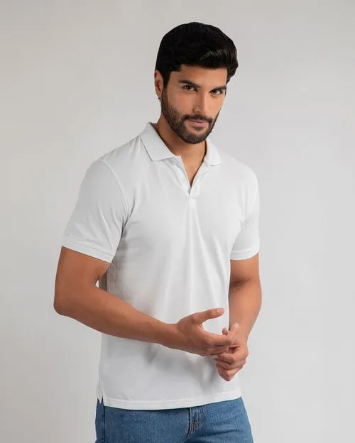 Polo Cuello Camisa Hombre Renato Blanco