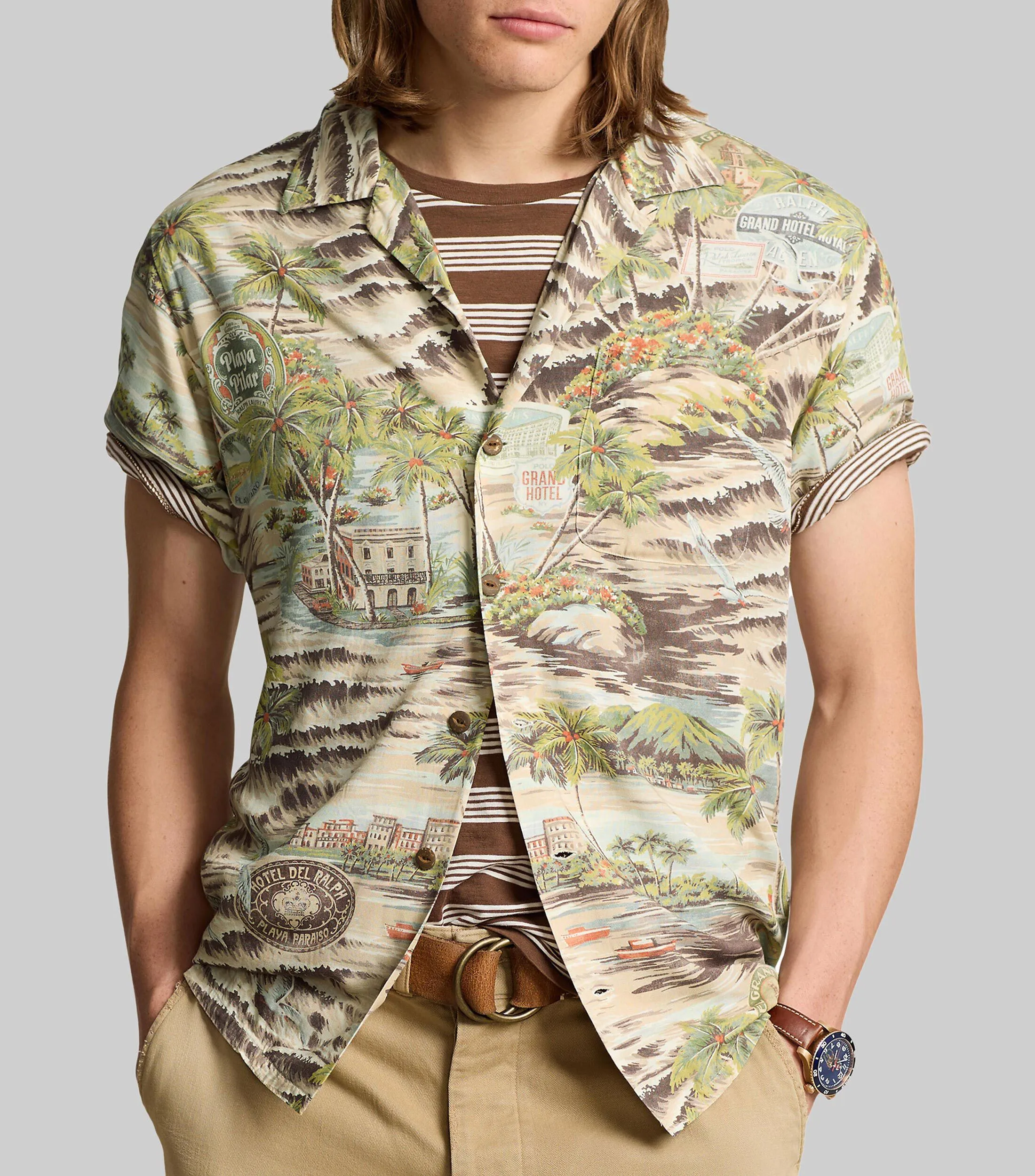 Polo Ralph Lauren Camisa con estampado playero manga corta Hombre