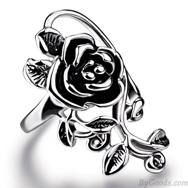 Retro Personality Rose Hollow Flower Ring