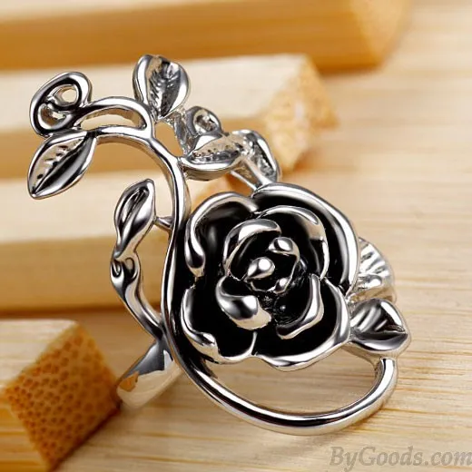 Retro Personality Rose Hollow Flower Ring