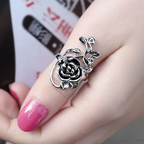 Retro Personality Rose Hollow Flower Ring