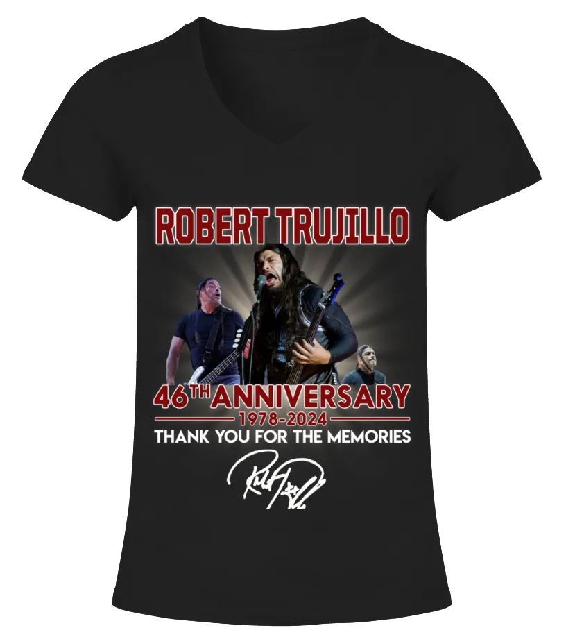 ROBERT TRUJILLO 46TH ANNIVERSARY Camiseta cuello pico Mujer