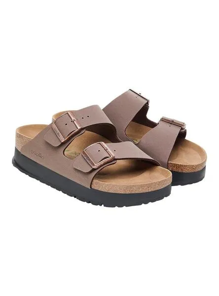 Sandalias Birkenstock Arizona PAP Flex platform mocha para mujer