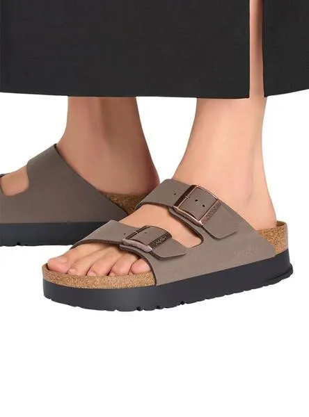 Sandalias Birkenstock Arizona PAP Flex platform mocha para mujer