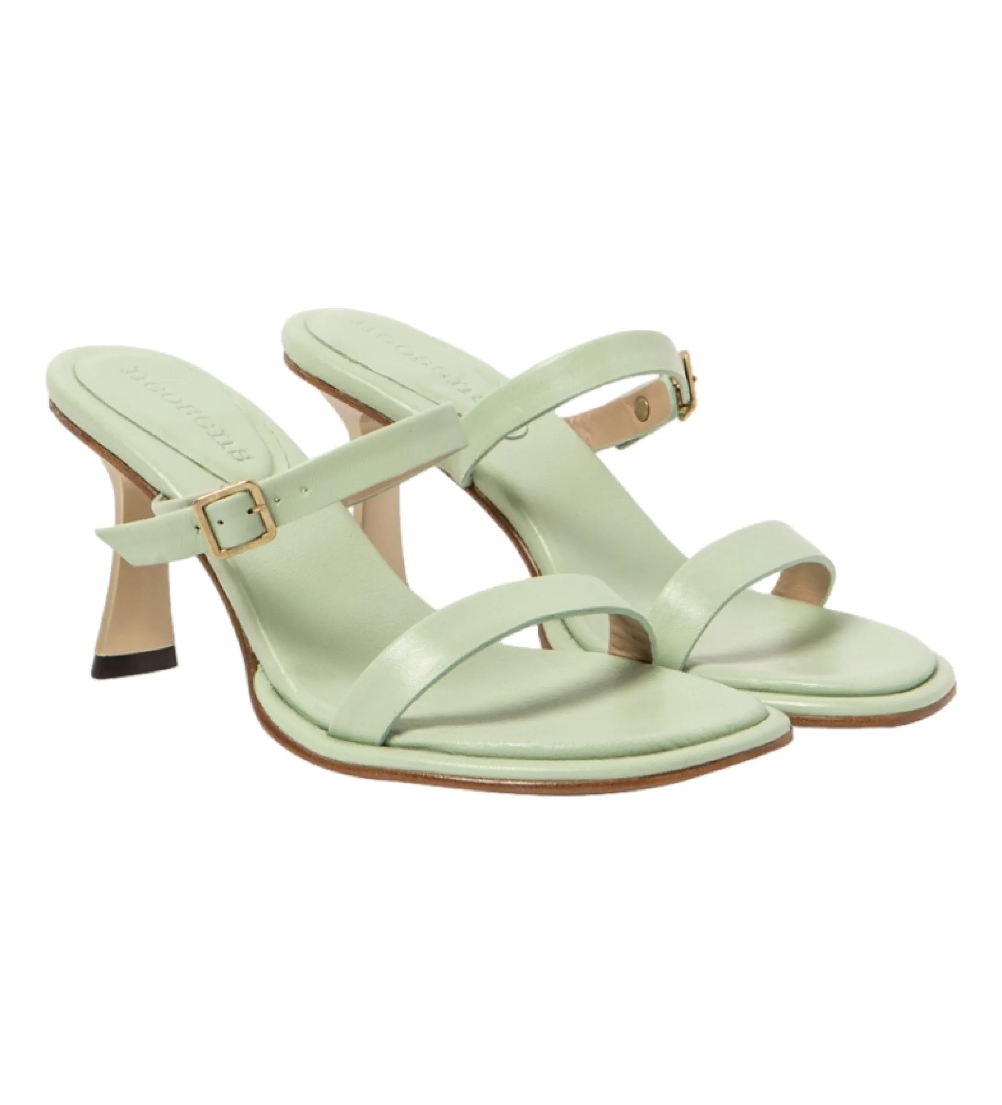 Sandalias de piel S3194 Nappa verde -altura tacón: 8cm-