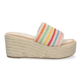 Sandalias de plataforma en yute para mujer multicolor TF5138