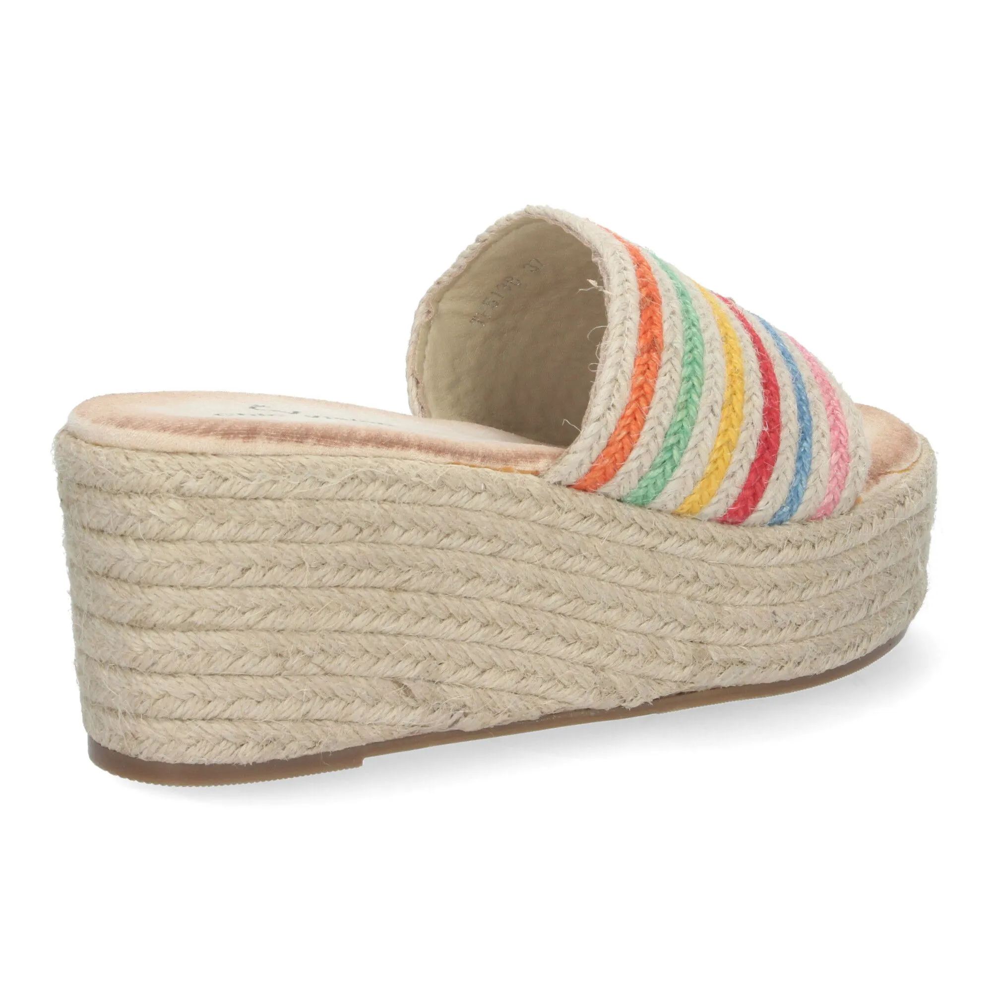 Sandalias de plataforma en yute para mujer multicolor TF5138