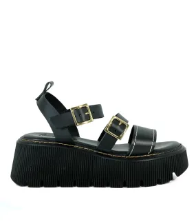 SANDALIAS DE PLATAFORMA NEGRO APLAUSO 4996