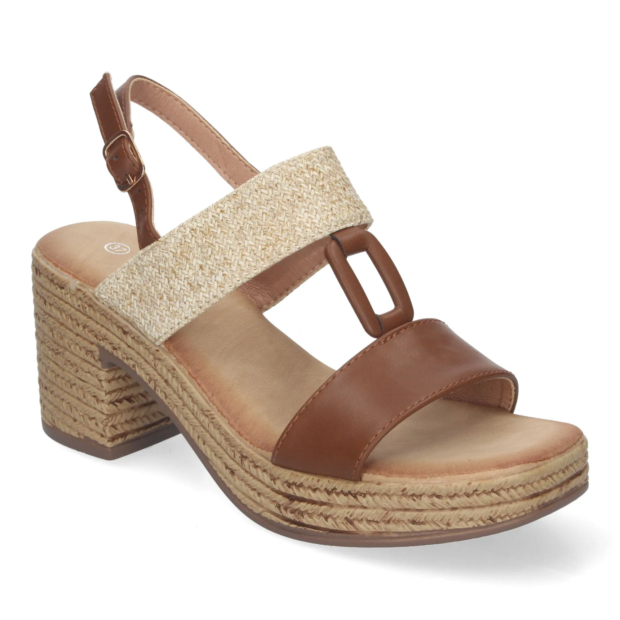 Sandalias de tacón y plataforma para mujer color blanco XFH790