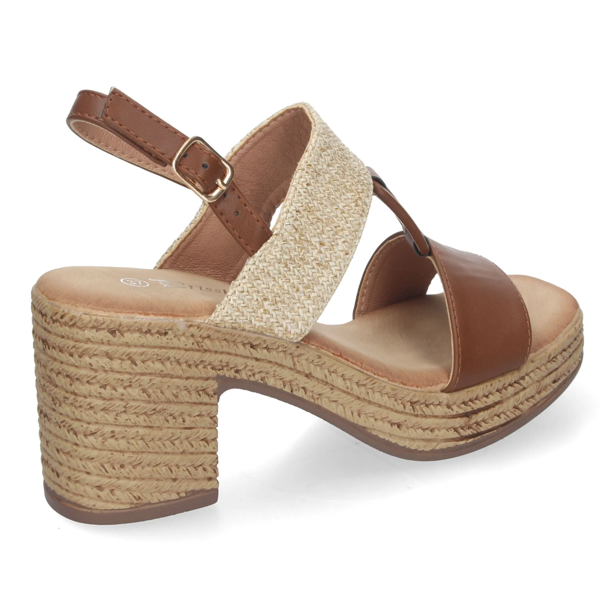 Sandalias de tacón y plataforma para mujer color blanco XFH790