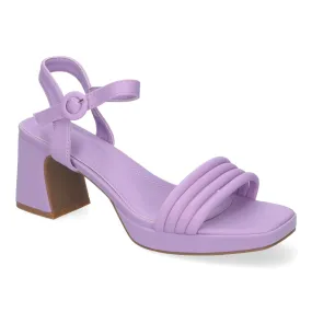 Sandalias de vestir tacón medio cómodo de mujer color lila W18-128