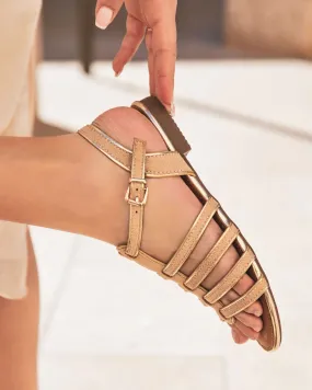 Sandalias para mujer de plataforma cómodas en color beige - Romane