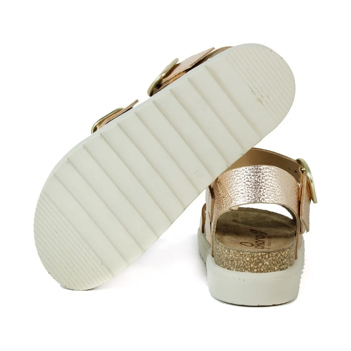 SANDALIAS PLATAFORMA BIO CON HEBILLAS ORO  TUNEZ 127