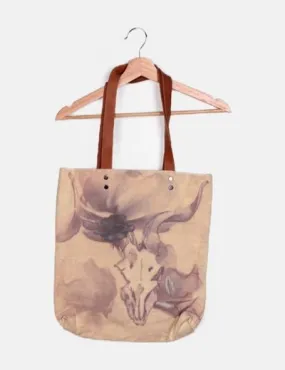 SUB&SIVE Bolso tote beige estampado