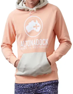 Sudadera Altona Dock salmón con capucha gris