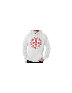 Sudadera Blanca Caballeros Templarios con Capucha