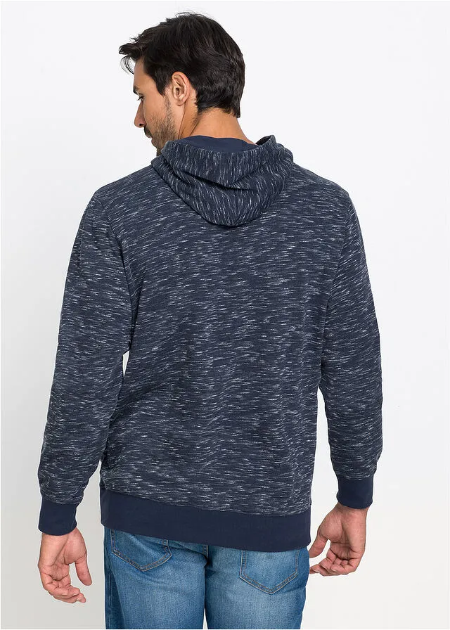 Sudadera con capucha Azul oscuro jaspeado