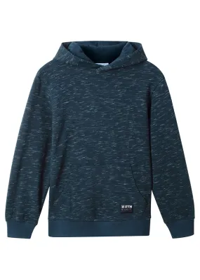 Sudadera jaspeada con capucha Azul jaspeado