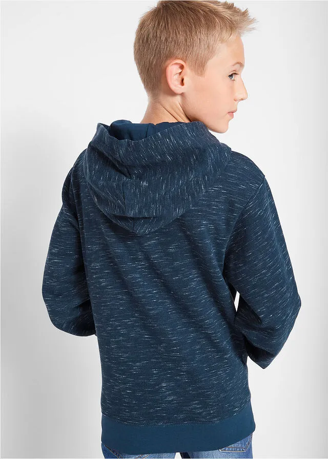 Sudadera jaspeada con capucha Azul jaspeado