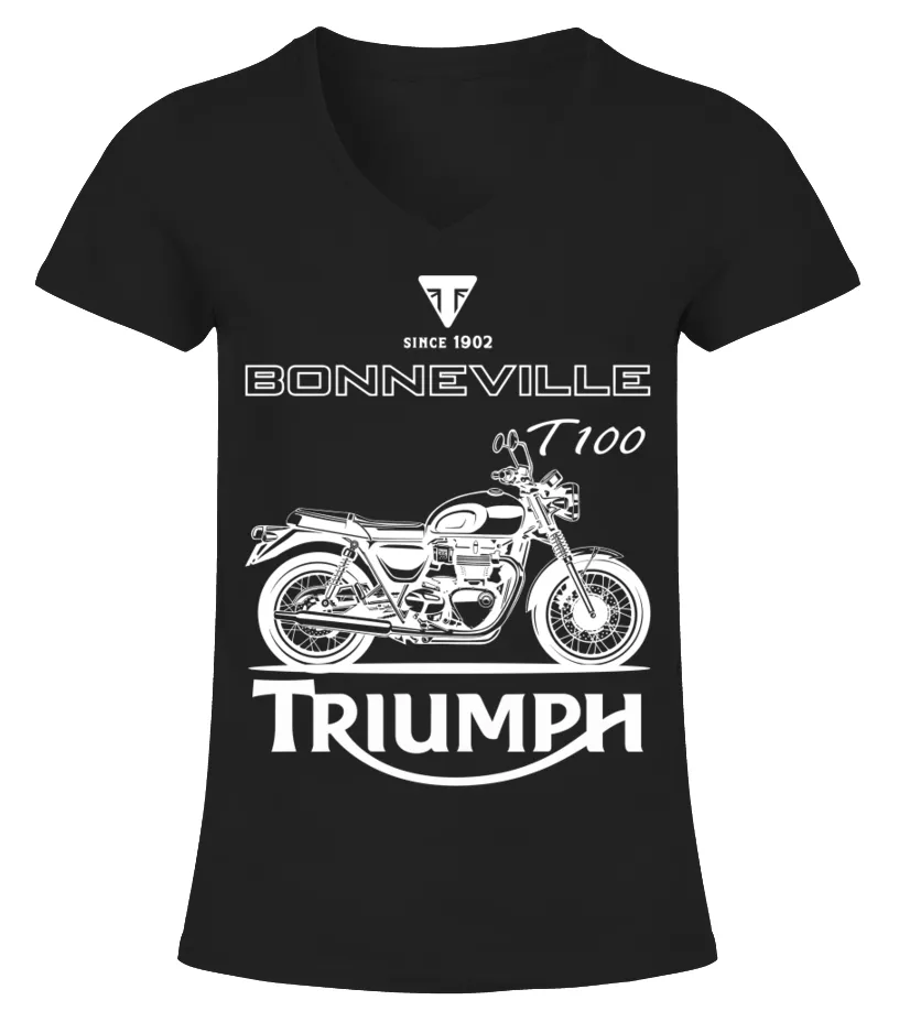 Triumph Bonneville T120 BK (3) Camiseta cuello pico Mujer