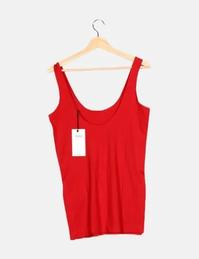 Uterqüe Camiseta básica roja