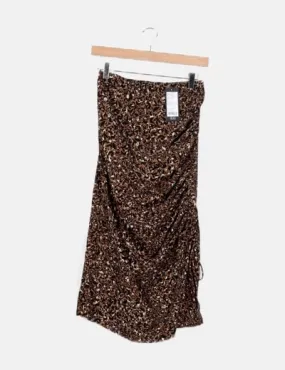 Vero Moda Falda midi animal print fruncida