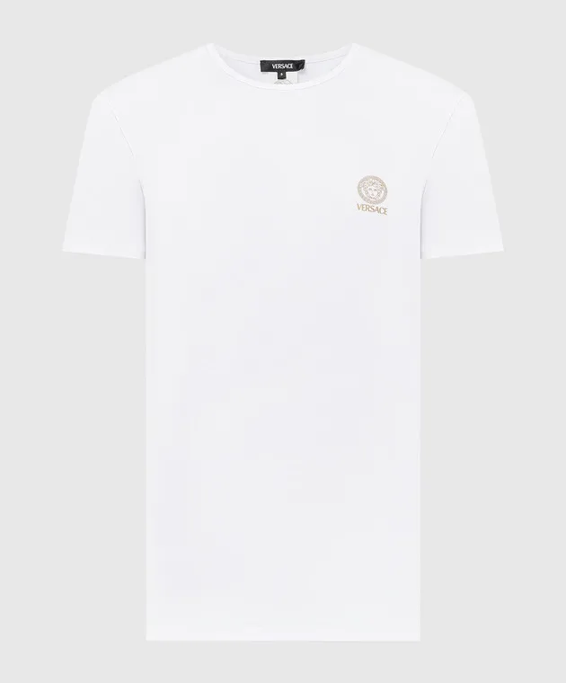 Versace White t-shirt with Medusa brand logo print