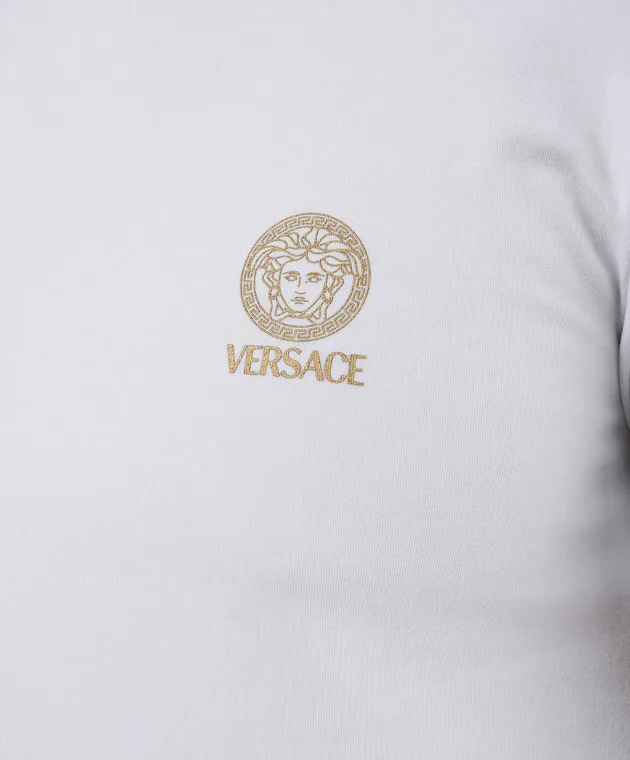 Versace White t-shirt with Medusa brand logo print