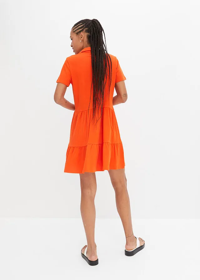 Vestido de algodón naranja sangre